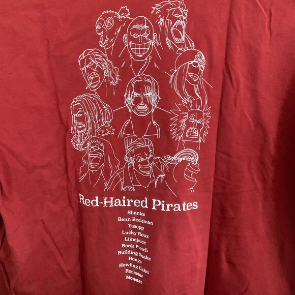 Uniqlo x One Piece Red Haired Pirates Graphic T-shirt in Red Unisex S - Picture 6 of 9